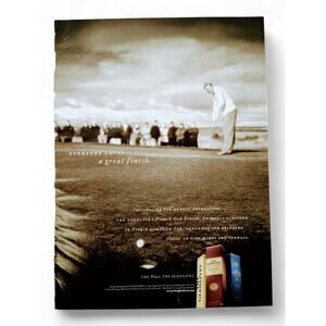 2001 Glenlivet Print Ad Man Golfing Crowd Watching‎ Great Finish Cognac
